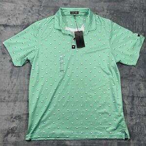 Bad Birdie Golf Polo Men's XL Aim Point Dusty Jade Short Sleeve Performance NWT